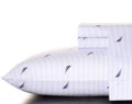 QUEEN - Nautica - Boat Stripe Blue, Navy & White Cotton/Poly EASY CARE SHEET SET