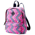 Candie's - Susie - Fuchsia, Navy, Red, Gray & Green Zig Zag Pattern BACKPACK