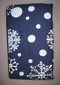 KING - GT -  Blue & White Snowflakes on Navy  PKG OF TWO FLANNEL PILLOWCASES