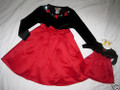 GIRLS 3T & 18-IN DOLLS - Dollie & Me - Black Velvet & Red DRESSY DRESSES