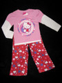 GIRLS 4 - Hello Kitty - Long-Sleeved Flame Resistant Polyester 2-pc PJs PAJAMA SET