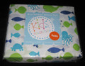TWIN / SINGLE -  Kids Collection -  Whales, Fish & Octopus on White Polyester Microfiber SHEET SET
