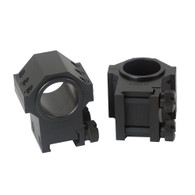 Kensight USTS ® 30mm 4140 Steel Scope Rings, Double Width w/1" Inserts 1.270" HIGH PROFILE - SMOOTH (MCBROS)
