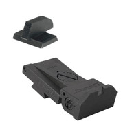 Kensight - Bomar (BMCS) - 0.140" Wide Sight Notch, Beveled Serrated Blade, Adjustable Target 1911 Rear Sight w/ 0.200" Tall, Serrated 1911 Front Sight, Flat Profile, Fits 0.330" x 65° x .075" Dovetail