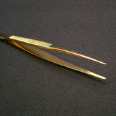 NOLA Professional 4-3/4 inch (12 cm) Flat Point Tip, Gold-Plated  Stamp Tongs