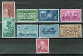 United States 1955 Commemorative Year Set, Scott Cat. Nos. 1064 - 1072, MNH