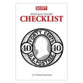 Scott Postage Stamp Checklist:  US Postal Stationery