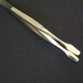 NOLA  Professional 4-3/4 in  (12 cm) Nickel Plated Stamp Tongs with Flat Spade Tip