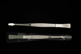 NOLA  Professional 4-3/4 in  (12 cm) Nickel Plated Stamp Tongs with Flat Spade Tip