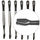Professional XL 6 inch Nickle Stamp Tongs with Bent Spade Tip