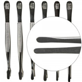Professional XL 6 inch Nickle Stamp Tongs with Flat Pointed Tip