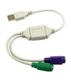 USB to Dual PS2 Adapter Beige