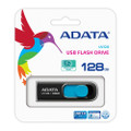ADATA USA UV128 128 GB High-Speed USB 3.0 Capless USB Flash Drive, Blue/Black (AUV128-128G-RBE), USB 3.0 High-Speed