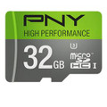 PNY High Performance 32 GB microSD High Capacity (microSDHC) Class 10/UHS-I (U3) - 60 MBps Read - 60 MBps Write