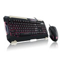 Tt eSPORTS Commander Gaming Gear Combo (Red Light) USB Cable Keyboard - Black - USB Cable Mouse - Optical - 2400 dpi