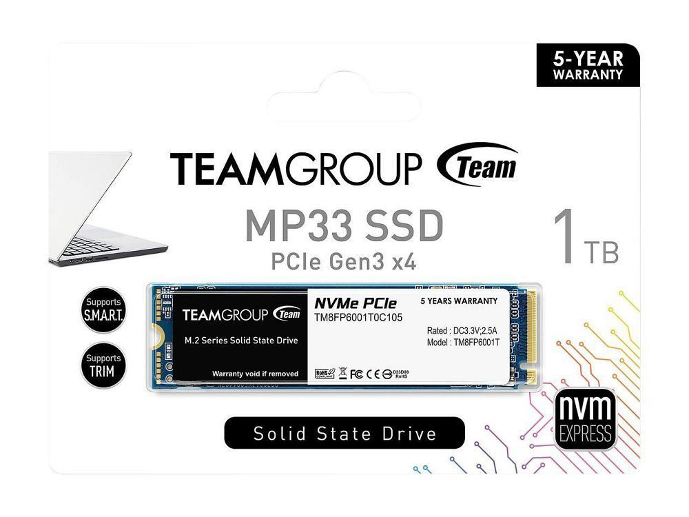 Team Group MP33 M.2 2280 1TB PCie 3.0x4 - PC Station Inc.