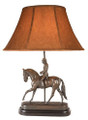 Dressage Man Lamp with Faux Mica Shade