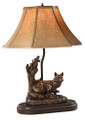Male Fox Lamp With Dark Linen Shade