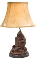 Fox Family Lamp With Faux Leather Shade
