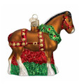 Glass “Christmas Clydesdale“ Ornament