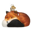 Glass “Cozy Fox” Christmas Ornament