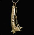 Two Toned Riding Boot and Stirrup Diamond Pendant