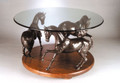 We are sorry, this coffee table is temporarily not available.   Connie Foss Lost Wax Bronze "Carousel" Coffee Table Sculpture