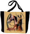 Saddlebred Tote

SKU # A11-1208K

Two handsome American Saddlebred horses are beautifully displayed on this colorful tote.

Machine washable tote made in the USA.

1.5 lb.

17"W x 11"H x .15"D
