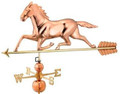 Estate Polished Copper Thoroughbred Horse Weathervane