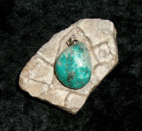 Natural Stone Pendant with MERMAID