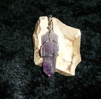 Amethyst Pendant with CRYSTAL WERE-DRAGON