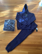 Mens Navy Fleece Hoody Sweatsuit - Med