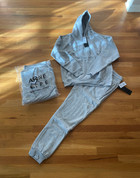 Mens Heather Gray Fleece Hoody Sweatsuit -3X