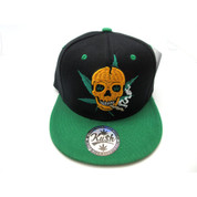 Men's Weed Skull Snapback Hat