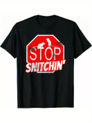 Men's Stop Snitchin Graphic T-Shirt Sz. L