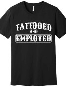Men's Tattooed and Empolyed Graphic T-Shirt Sz. XL