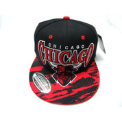 Men's Chicago Snapback Hat Paint Black