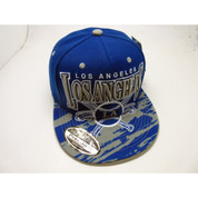 Men's Los Angeles Snapback Hat Paint Blue