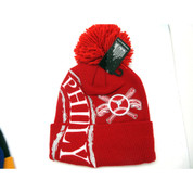 Men's Philly Baseball Pom Beanie Red