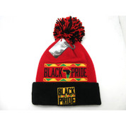Men's Black Pride Pom Beanie Red