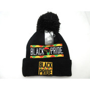 Men's Black Pride Pom Beanie Black