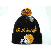 Men's Pittsburgh Drip Pom Beanie Black