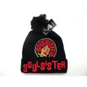Women's Soul Sister Pom Beanie Black\Red