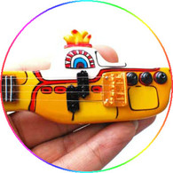 The Beatles Miniature Guitar Replica Collectible Yellow Submarine Shaped Bass Left handed