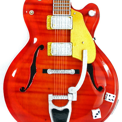 Brian Setzer Miniature Guitar Replica Collectible Stray Cats Red Setzer Signature 