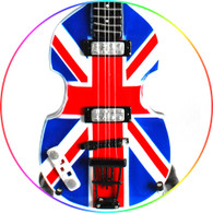 Paul McCartney Beatles Miniature Union Jack Hofner Jubilee Bass Guitar Collectible 