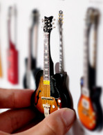 Rock and Roll History V17 West Montgomery Sunburst 4" Miniature Guitars with Magnet Visual Compendium of Guitar