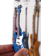 Rock and Roll History V36 Johnny Ramone The Ramones Blue Mos 4" Miniature Guitar with Magnet Visual Compendium of Guitar