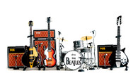 The Beatles Miniature Guitar Ed Sullivan Set of 4 Guitar, Drums and Amp with 8 mini Mics