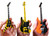 Officially Licensed STRYPER " God Damn Evil" Miniature Guitar Bass and Drums Set of 4 with Mics Collectible Super Mini